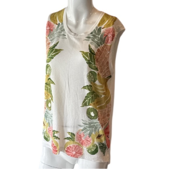 J. Crew Collectors Tees Fruit Salad White Multi Cotton Blend Tank Size Small - Picture 3 of 11